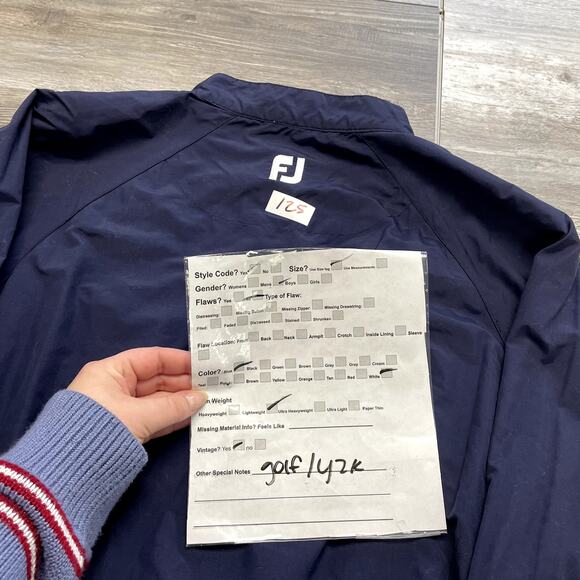 FootJoy Jacket FJ Navy Blue Mens M Lightweight Golf Quarter‎ Snap Windbreaker - Picture 7 of 7